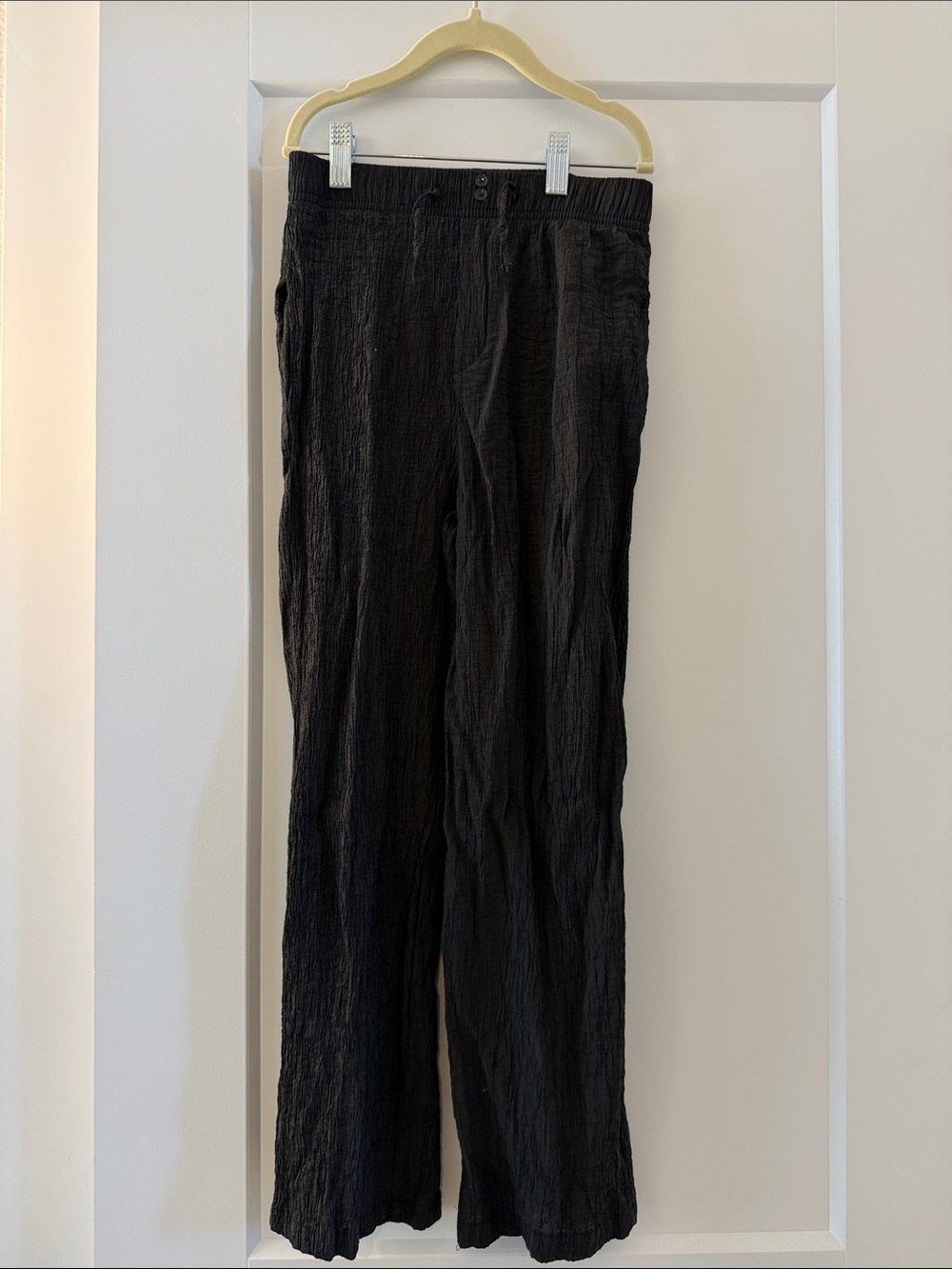 Girls Zara Black Relaxed Crinkle Pants